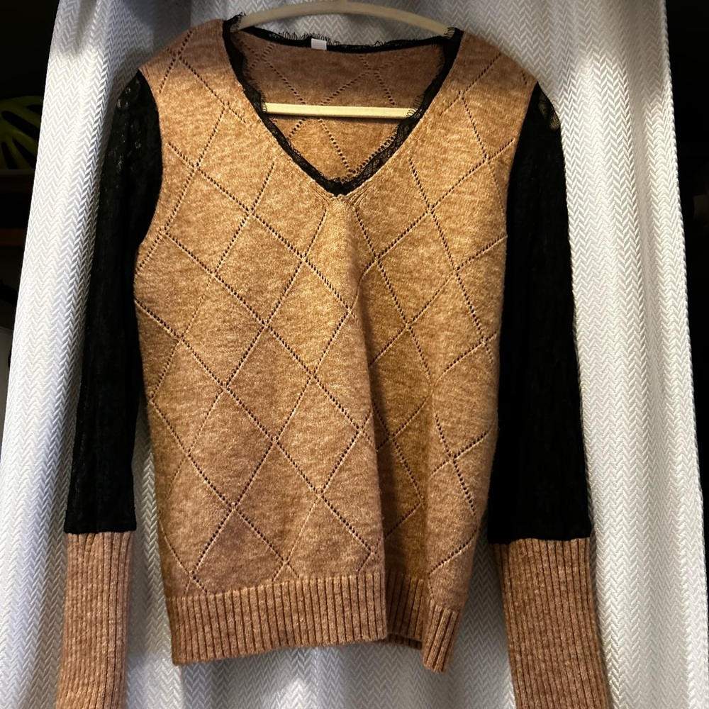 Brown and Black Women's Sweater